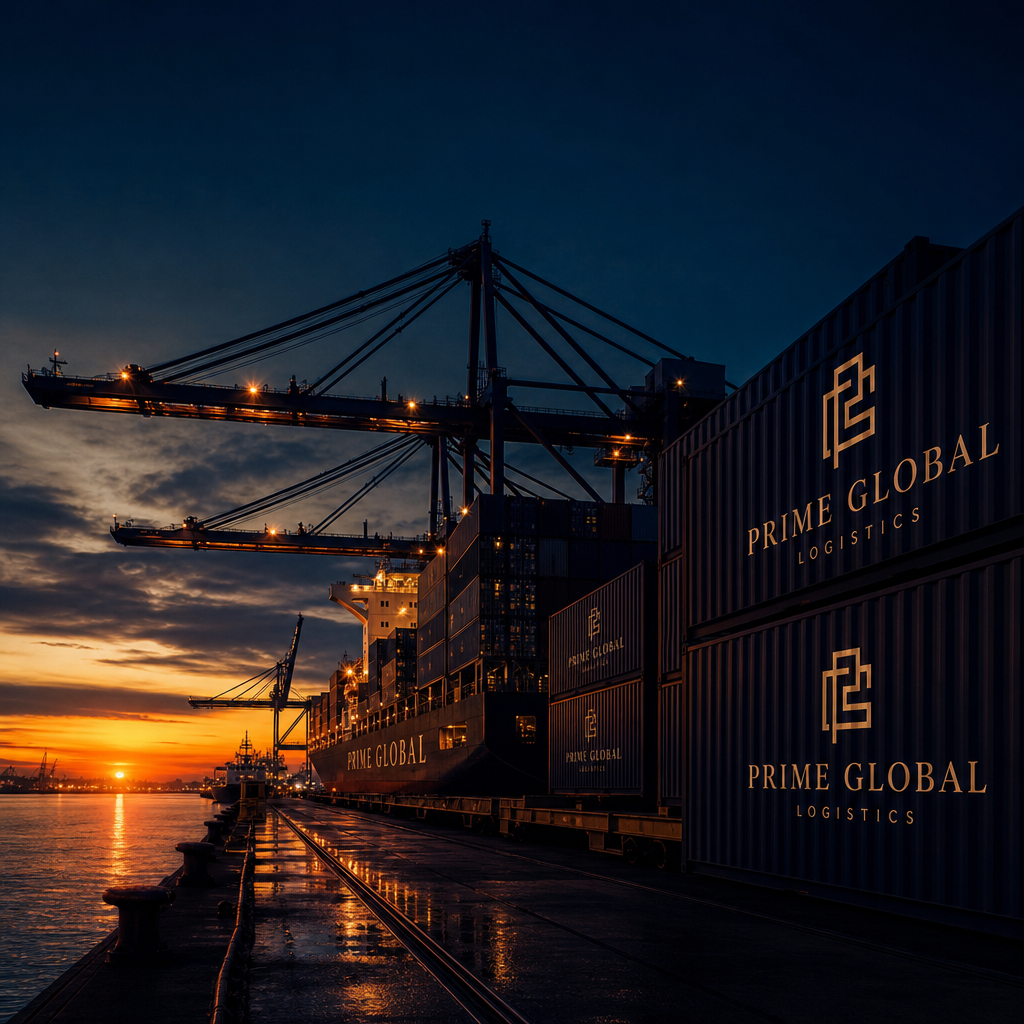 Kelmar Global logistics gateway at dusk